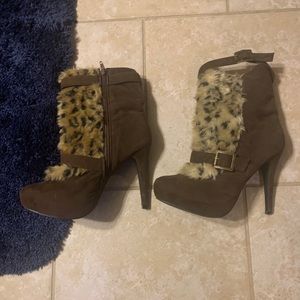 Leopard print boots